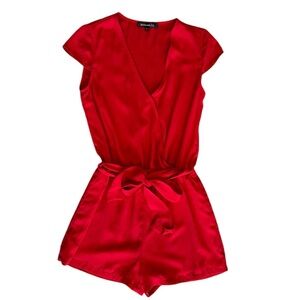 Dynamite Red Short Sleeve Romper Size Xsmall